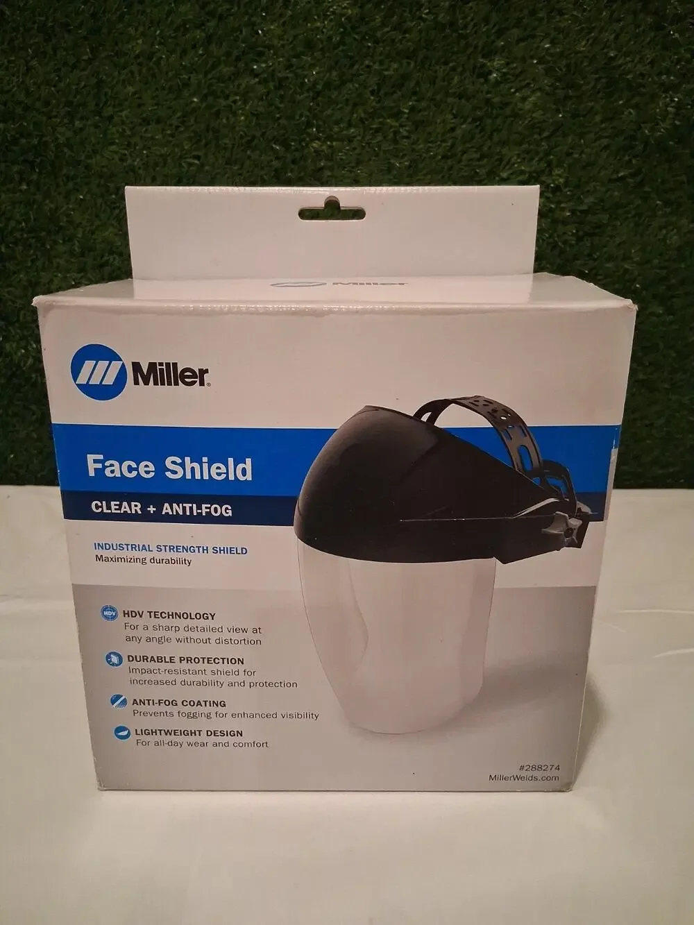 Miller 288274 Industrial Strength Face Shield Clear Anti-Fog Safety Grinding